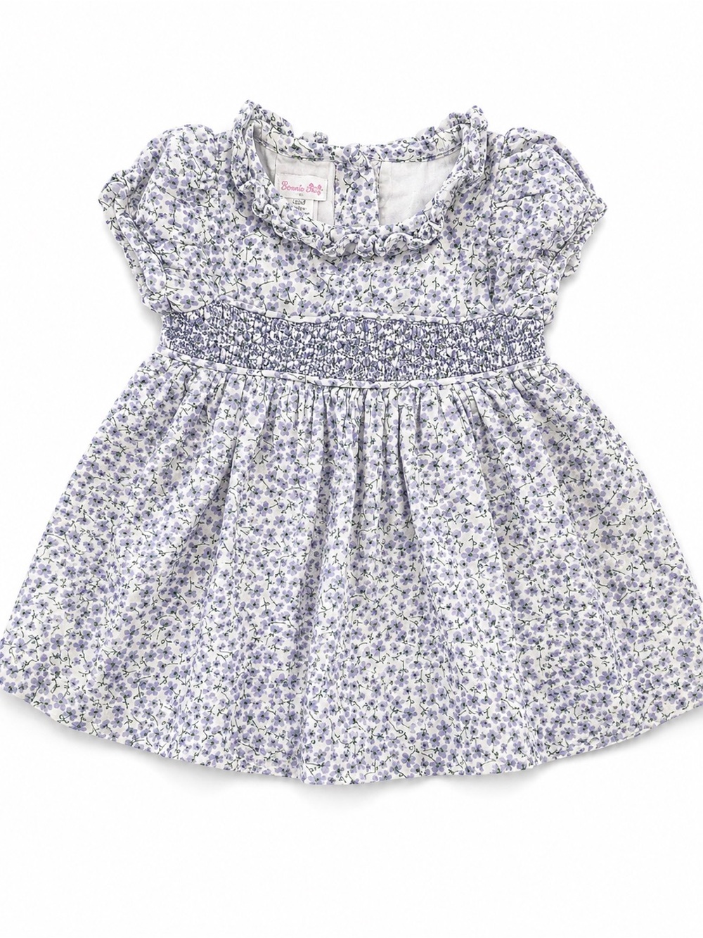 Smocked Floral Baby Dress - Lavender Floral